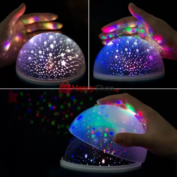 Нощна LED лампа проектор звездно небе